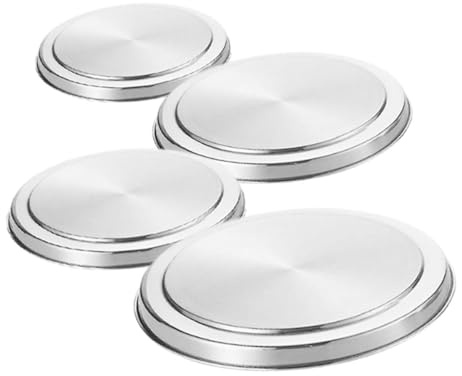 Toddmomy Couvercles Ronds pour Brûleurs de Cuisinière Électrique et Gaz Lot de 4 en Acier Inoxydable Protection Facile D'entretien Cuisine Moderne Argenté