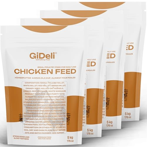 GiDeli Hühnerfutter 4 x 5kg - Legemehl Alleinfutter für Hühner - Geflügelkörnerfutter Für optimale Legeleistung & Eibildung - Beste Akzeptanz & besonders nährstoffreich - ohne Gentechnik