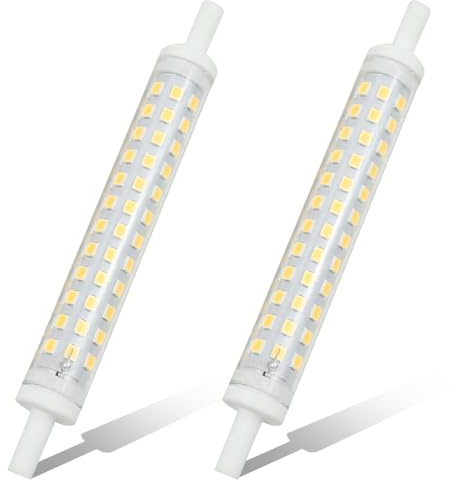 SKJJM 2 Pcs R7S Led Bulb 118mm Dimmable 9w 6500k J118 Nature White Led Linear Halogen Light Bulbs, Energy-Efficient Replacement Floodlight R7S LED Bulb Fixtures for Ceiling Uplighters Reading Lamps
