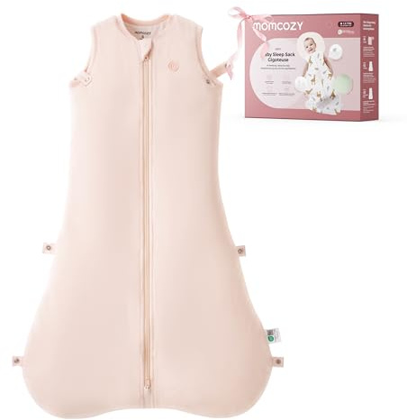 momcozy Baby Sleeping Bag 6-12 Months, 1.5 Tog Wearable Blanket, Pink, M | Adjustable Design Sleep Sack, Ideal for 20-23℃, Two-Way Zip, OEKO-TEX, IHDI-Inspired Hip-Friendly, Gentle Scoop Neck