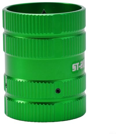 Strumento di sbavatura per tubi in PVC, rame, alluminio, acciaio da 1/4 a 5/8 OD ID Heavy Duty smussatura con 4 alesatori in acciaio inossidabile per uso utensili manuali, verde