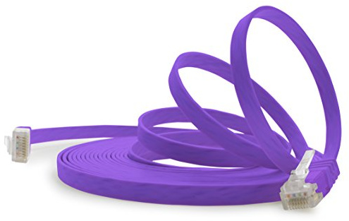 1aTTack.de 10m Purple Cat.6 Flat Network Cable - Gigabit LAN (RJ45) Ultra Flat Slim Micro
