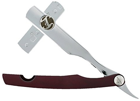 Irving Barber Company Einwegrasierer, Burgunderrote Skala auf Chrom-Rasierer. (rot) - IBC-CH/CH