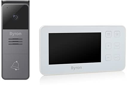 Byron DIC-24512 Videocitofono con Schermo, Display da 4,3 pollici, Impermeabile, Visione notturna, Installazione facilitata