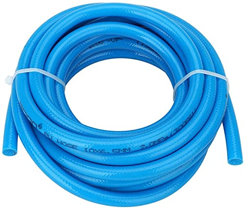 TEN-HIGH Tuyau air comprimé 8mm(DI) x 12mm(DE) polyuréthane avec Maille de Polyester, 2mm d'épaisseur,longueur 20m,bleu