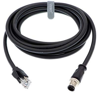 Uonecn M12 Câble blindé 8 broches A-code mâle vers RJ45 mâle Câble d'alimentation étanche haute flexibilité Ethernet pour caméra industrielle Cognex 3 mètres
