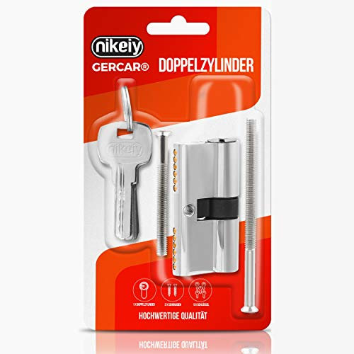 GERCAR Profile Cylinder Lock Cylinder 10/30 Half Cylinder Door Lock with 5 Keys Single Length 40 mm A:10 B:30 Set of 1