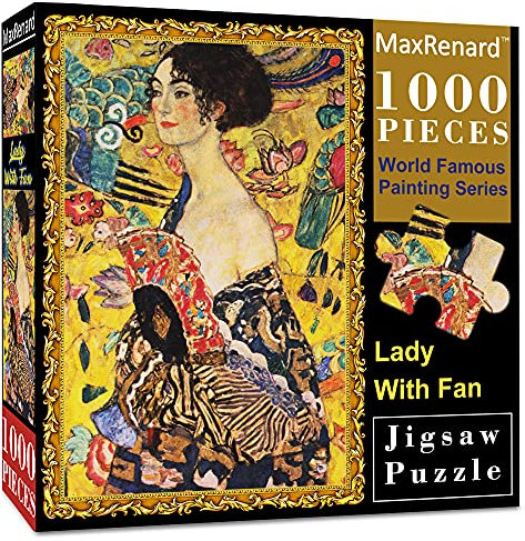 MaxRenard Game Jigsaw Puzzle 1000 Pieces and Up Fine Art Collection Toy Klimt Lady with Fan