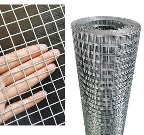 BBGS 10m Maille Carrée Tissu de Matériel Trempé À Chaud Galvanisé Clôture en Treillis Métallique Soudé Fil de 0,8 Mm Rouleau de Poulailler pour Les Décors de Jardin