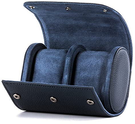 ACAREY Uhrenbox Schmuckkästchen Herren Damen Geschenk Reisen, Uhrenrolle Vintage Uhrengehäuse, Handgemachte Mehrzweck Uhrenrolle Schmuck Aufbewahrung, Und Frauen Uhrenrolle (Blau Zwei)