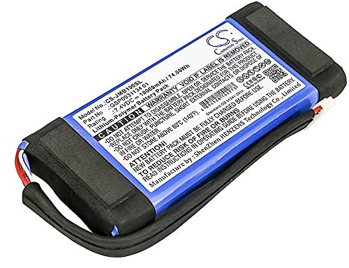 Batterie de Rechange pour Boombox, JEM3316, JEM3317, JEM3318 GSP0931134 01 7,4 V/10 000 mAh