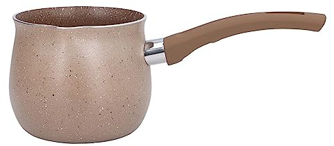 Antihaftbeschichtete Milchpfanne, Eingriff-Kaffeekanne mit Verbrühungsschutz, Antihaft-Pfanne, Mini-Milchtopf, Stielkasserolle, leichter Küchenkochtopf(Braun)