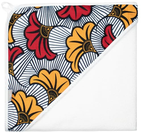 Sevira Kids - Großer Kapuzenbadetuch aus Baumwolle und Bambus, Wax Blumen für Hochzeiten, hergestellt in Frankreich