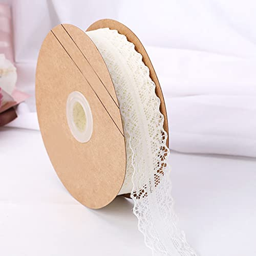 CC wonderland zone Spitzenband Creme 3cm breit-Elfenbeinfarben Spitzenbordüre Dekoband(3cm x 23m)für Hochzeit,Nähen,Blumen,Geschenkverpackungen