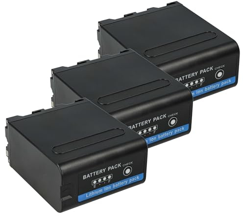 vhbw 3x Battery compatible with Sony MiniDV DSC-CD400, DSC-CD250, DSC-CD100, DCR-VX9 series Camera DSLR (10400 mAh, 7.4 V, Li-Ion)