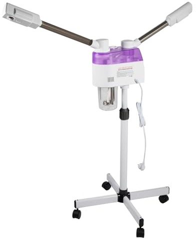 2 in 1 Ozon-Gesichtsdampfer,Gesichtssauna Verdampfer Ozone Bedampfer Dampfgerät für Salon und Zuhause,Doppel-Rohr heiß und kalt Dampfer, Nano-Dampf-Gerät, 800W