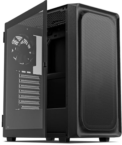 DARKROCK EC2 Black ATX Mid Tower PC Case, Type-C Ready, Supports 50 Series Graphics Cards, Tempered Glass Side Panel, up to 8 x 120mm Cooling Fans & 1 x 360mm Radiator, 1 x Pre-Installed Fan