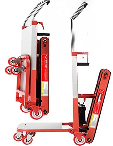 CRBUDY Carrello per Scale Elettrico cingolato, Carrello Elettrico per Salire Le Scale, Carrello per Salire Scale Elettrico Portatile, con cingolo, Forte capacità di carico (48V84AH) (48v8