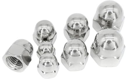 5~50 Stück metrische Sechskant-Hutmuttern M3 M4 M5 M6 M8 M10 304 Edelstahl dekorative Abdeckung Hutmuttern Blindmutter for Schrauben DIN1587(M8-10pcs)