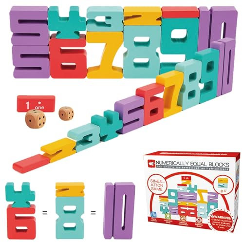 Dr. MUYA® Spielzeug ab 3 4 5 6 Jahren, Montessori Spielzeug ab 3 Jahre, Kinderspielzeug ab 3 Jahre, Zahlenbausteine, Holzbausteine Bauklötze, Geschenke für Mädchen Jungen Kinder