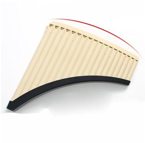 Panflöte aus Kunststoff 18-Röhren-Beige verbessertes gebogenes nationales Musikinstrument leicht zu erlernende Panflöte aus ABS-Harz C-Stimmung(Brown)