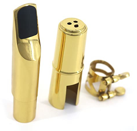 Bocchino per Sassofono Tenore, Kit Bocchino per Sassofono 7C, Bocchino per Sassofono Contralto con Cappuccio in Metallo, per Professionisti e Principianti del Sassofono