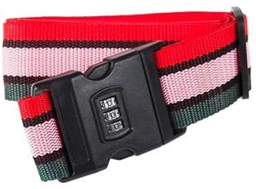 WESIEVYA Sangle de Bagage Réglable 2m avec Cadenas à Code Ceinture de Valise Sécurisée pour Voyageurs et Hommes Affaires pour Sac Bagages de 20 à 32
