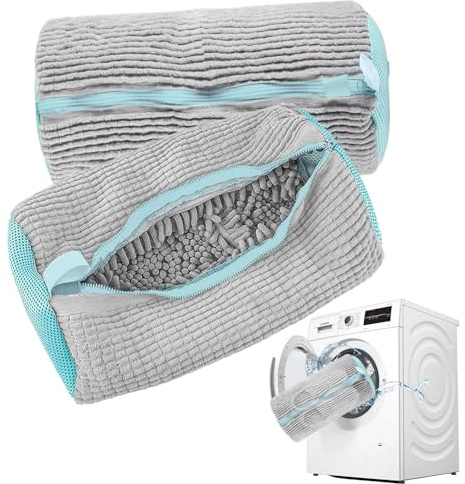 Ailan Schuhwaschmaschinenbeutel, wiederverwendbarer Schuhputzbeutel für die Waschmaschine, geeignet für alle maschinenwaschbaren Schuhe, verhindert Verformungen der Schuhe (Grey-2pcs)