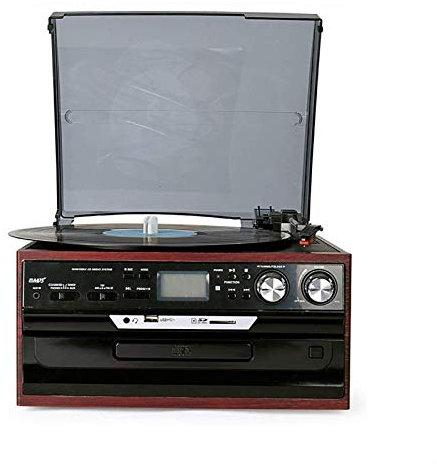 MRKU Reproductor de Vinilo Vintage, Tocadiscos portátil, Tocadiscos Bluetooth, Tocadiscos de Vinilo, Tocadiscos de LP, Tocadiscos Retro inalámbrico, Tocadiscos de Audio Retro, fonógrafo, gramófono