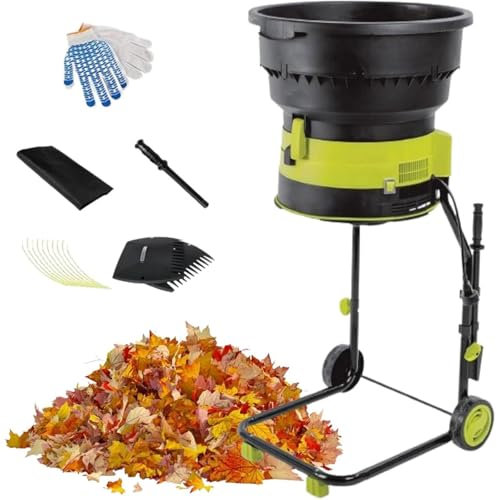 Portable Garden Shredder, Quiet Electric Leaf Shredder, Compost Shredder, 8000RPM Speed, with Detachable Collection Bag for Garden Debris,30mpowercord