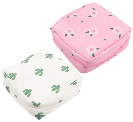 EXAOMBLE 2stücke Sanitär Pad Tasche Aus Reißverschluss-Design Tragbar Für Menstruationsbinden Stilleinlagen Windeln Schmuck Und Mehr