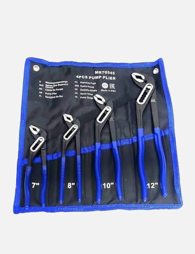 Set di 4 Pinze Regolabile Pinza a Pappagallo 175 200 250 300mm Pinze Regolabili Chiave a Pappagallo per Tubi e Dadi Con Impugnatura Ergonomica di Gomma