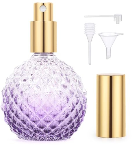 Segbeauty Parfümzerstäuber Nachfüllbar, 100ml Reiseparfümsprayer, Flacon zum Befüllen, Nachfüllbar und Tragbare, mit Trichter, Dropper, Pumpenkopf (Lila)