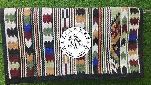 EQUIEMPRESS Sattelunterlage Western Ranch/Westernsatteldecke aus Neuseelandwolle, Top Wool Pad Sensor Flex (Anpassung möglich) A-915 (34 x 40)