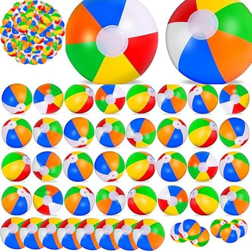 90 Stück Wasserball Aufblasbar 13cm Regenbogen Strand Bälle Strandball Inflatable Beach Ball Klein Schwimmbad Pool Strand Spielzeug Ball Kinder Erwachsene Party Spielzeug,Strandspielzeug,Party Favors