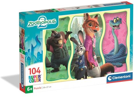 Clementoni 25081 Zootopia 2 – Puzzle 104 Teile | mit Judy Hopps & Nick Wilde, Kinderpuzzle ab 6 Jahren
