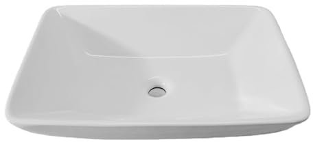 HADECOLL Lavabo À Poser Moderne Minimaliste en Céramique, Grande Taille, Carré, pour L'Extérieur, Meuble De Salle De Bain