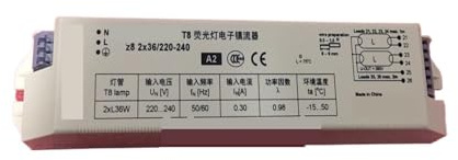 ApuaVireo&Co Ballast électronique for Lampe Fluorescente T8 220-240 V CA 2 x 36 W à Large Tension