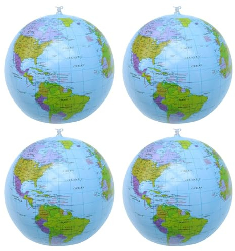 IDNVFY 4 Stücke Aufblasbarer Globus, Aufblasbarer Ballon, Mini -Globus, Kinderkugel, Geeignet Für Die Schule Oder Das Hausunterricht.