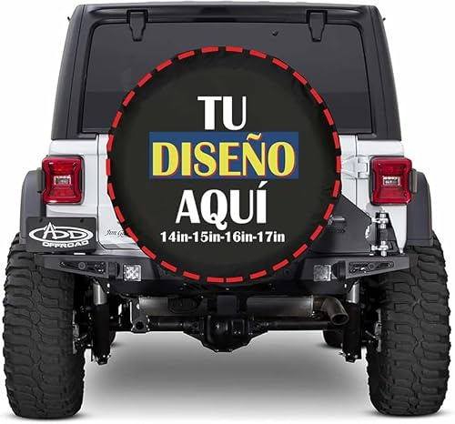 Personalizada Funda Rueda Repuesto 4x4 Cubiertas de Neumáticos Personalizado Diseña tu Logo, Foto o Texto Cubiertas de Rueda de Repuesto Impermeables a Prueba de Polvo Aptas 15 Inch