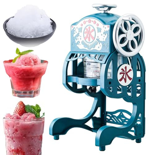 Commercial Shaved Ice Machine, Electric Ice Shaver Crusher, Automatic Ice Crusher，Electric Fluffy Shaved Ice Machine Small Home Snow Cone Maker Commercial Retro Ice Crusher Low Noise