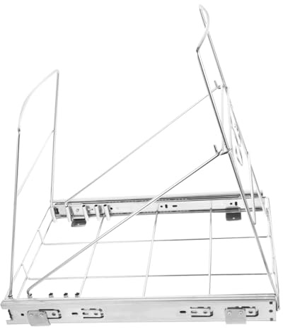 Garneck Étagère Coulissante Système Coulissant Robuste et Solide en Acier Inoxydable Argenté Réglable et Facile à Utiliser pour Poubelle sous Évier Cuisine