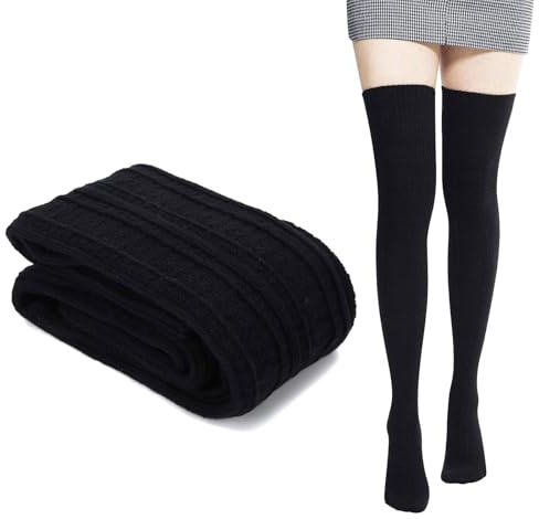 Över-Knä Långa Benvärmare, Dammode Lång Stövel Manschett Knästrumpor, Varma Långa Kängstrumpor, Stickade Benvärmare för Kvinnor Flickor, Strumpor för Balett, Fitness, Yoga, Mode Y2K Strumpor