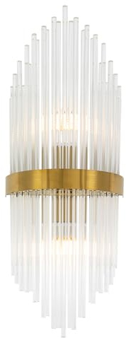 HPDTZ Modern Crystal Glass Wall Lamp for Bedroom Living Room Hallway Indoor Wall-Mounted Fixture, 54cm 2 Light Source