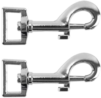 ACOLY Juego de 2 mosquetones giratorios robustos de acero inoxidable con articulación giratoria para correas de perro.