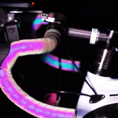FUANA Reflektierendes Fahrrad-Lenkerband für Rennräder, farbwechselnde PU+EVA-Umwicklung mit rutschfestem Komfortgriff, 2 Stück