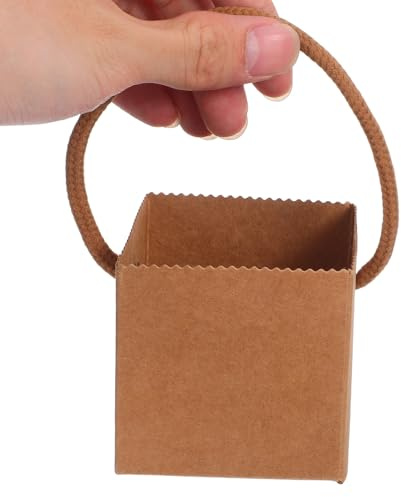 STOBAZA Sacchetti Regalo con Rivestimento 50 Pezzi per Piante Grasse e Manici in Corda di Nylon in Carta Kraft Resistente per Decorazioni Domestiche