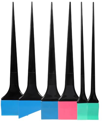 VALICLUD Lot de 6 set de Pinceaux Applicateurs de Teinture Capillaire en Silicone Noir Kit Professionnel pour Salon et Usage Maison Pinceaux pour Coloration Cheveux Application Rapide