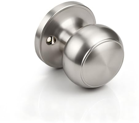 Brotima Satin Nickel Round Dummy Knob,Non-Locking Single Side Door Knob for Internal Wooden Doors