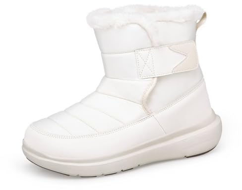 EODJXIO Scarponcino Bambino 2026 Stivali Canadesi Uomo Scarpe Trekking Impermeabili Dopo Sci da Neve Bambina Donna (Bianco,38)